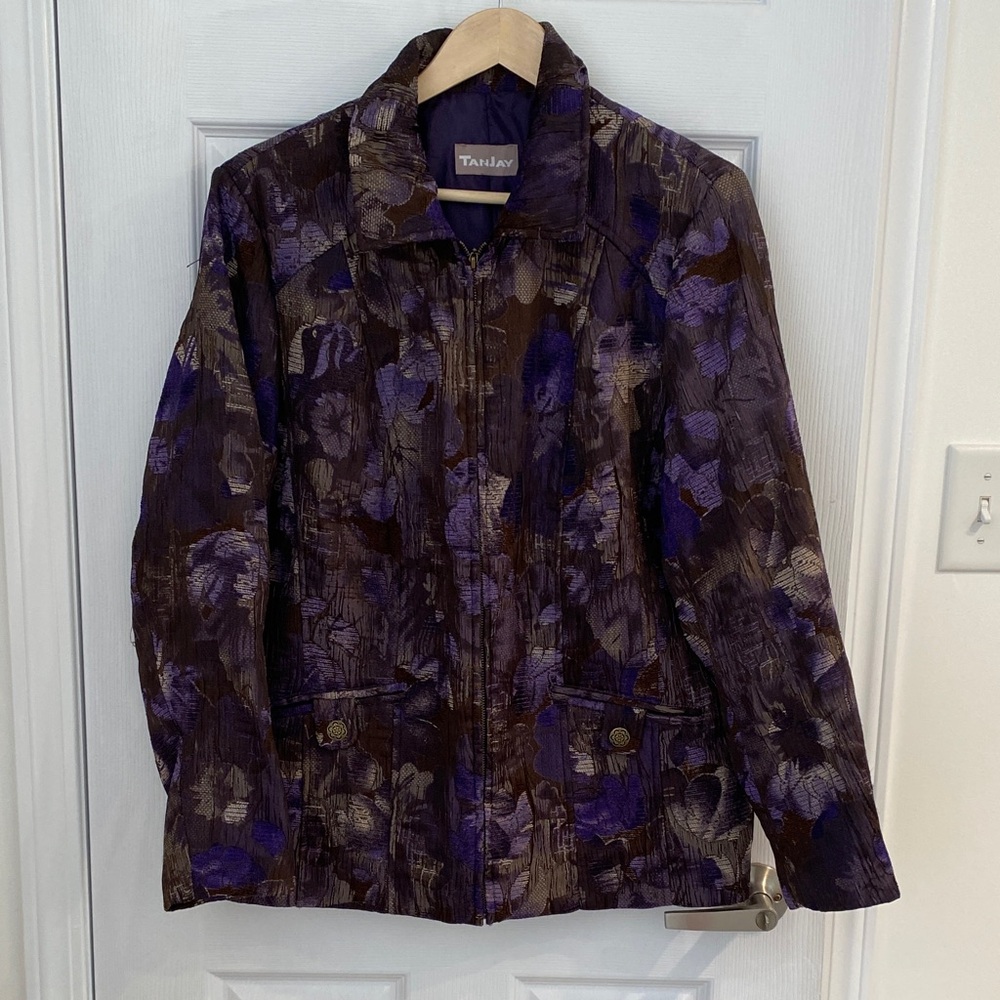 TanJay Multicolor Floral Jacket, Blazer, Size XL, Washable